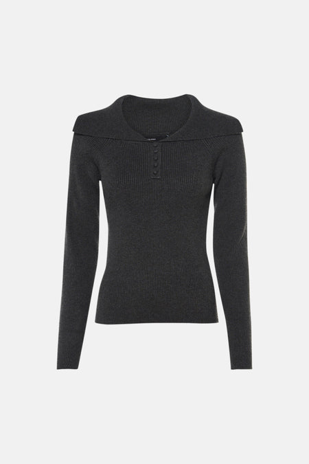 Pull V-hals - Dark Grey Melange