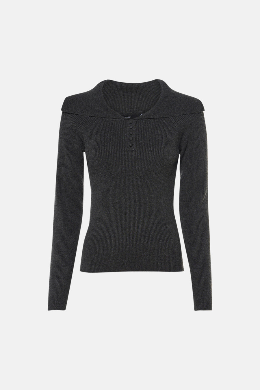 Pull col V - Dark Grey Melange