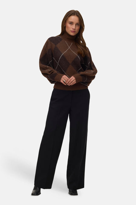 Pull met rolkraag - Cocoa Brown