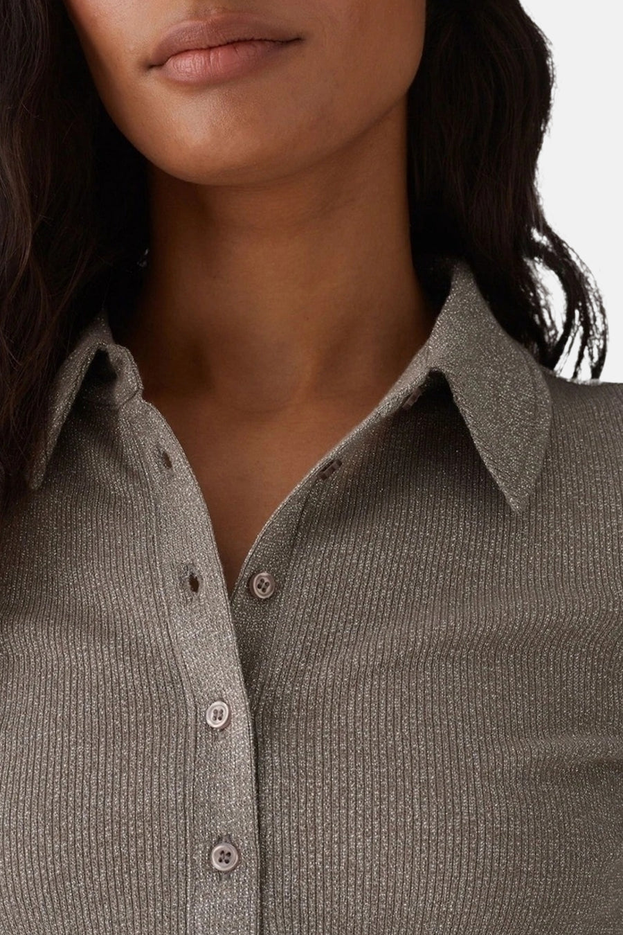 Polo met lange mouwen - beige - OPUS