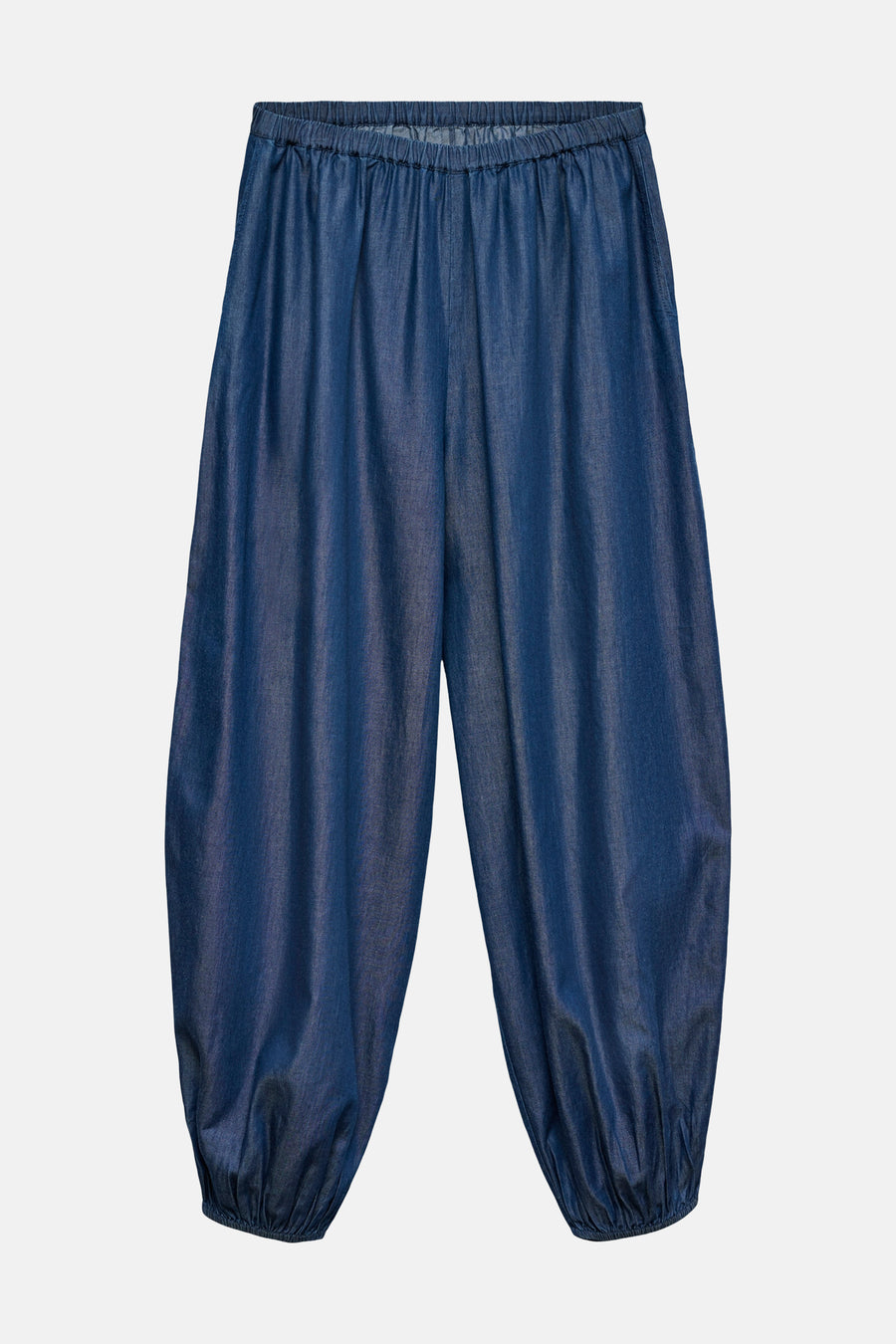Pantalon bleu de VERO MODA, avec taille élastique et jambes resserrées.