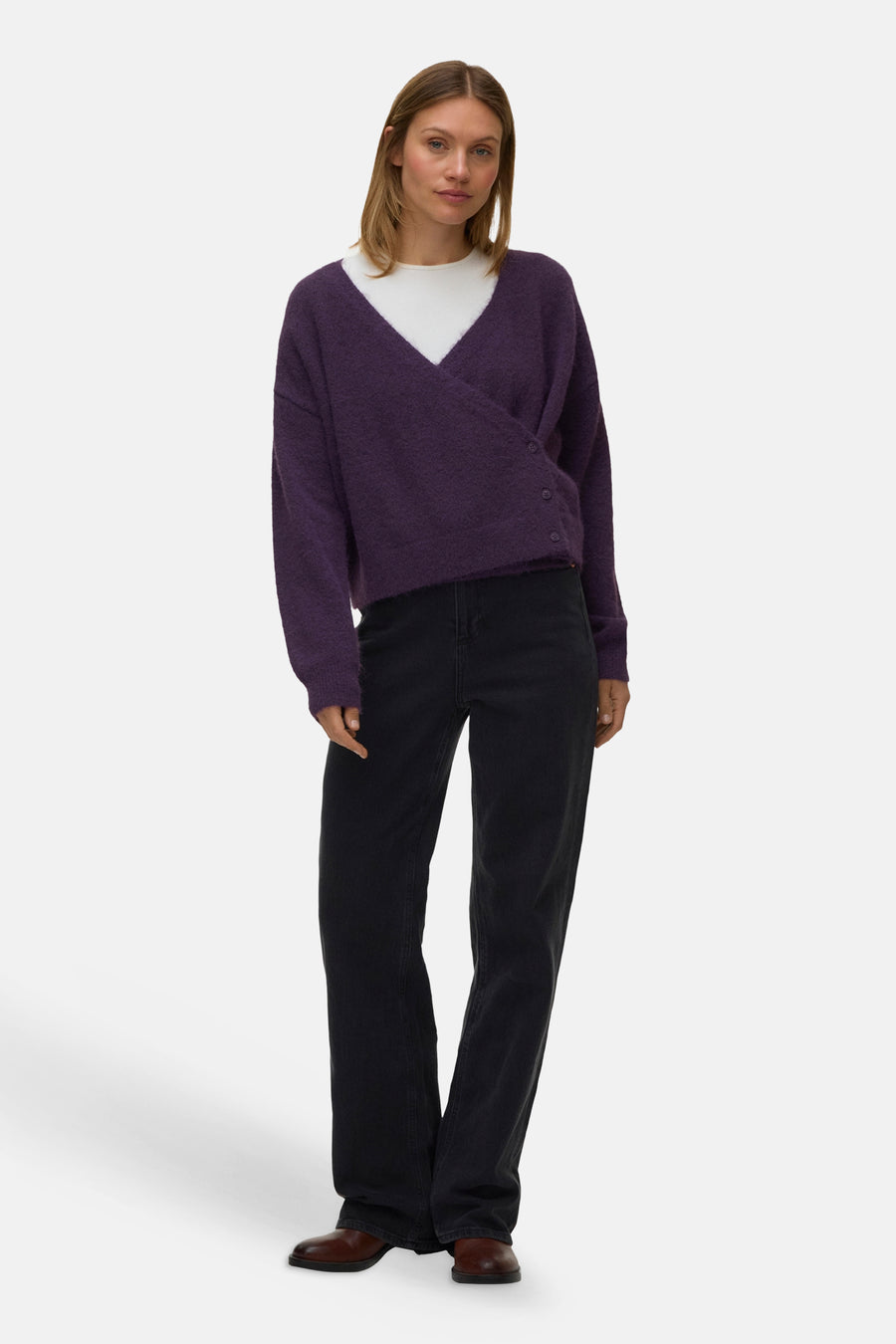 Trui met V-hals paars - VERO MODA®