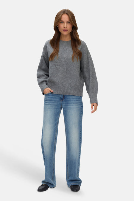 Pull O-hals - Medium Grey Melange