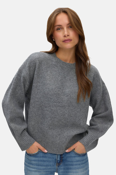 Pull O-hals - Medium Grey Melange