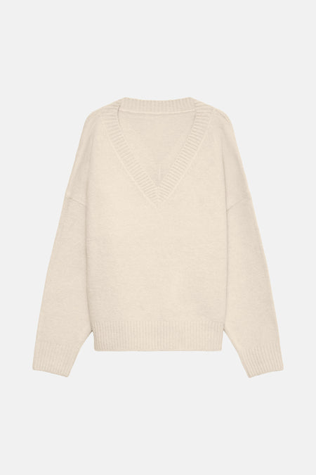 Trui met V-hals beige - VERO MODA®