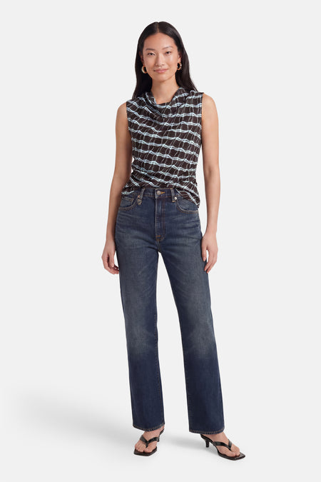 Blouse à manches courtes - brun