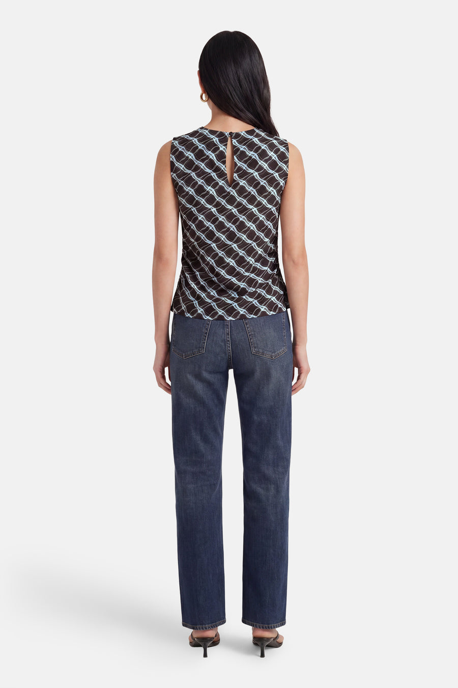Blouse met korte mouwen - bruin