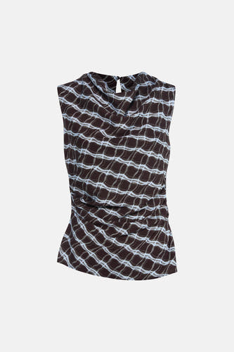 Blouse met korte mouwen - bruin