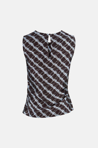 Blouse met korte mouwen - bruin