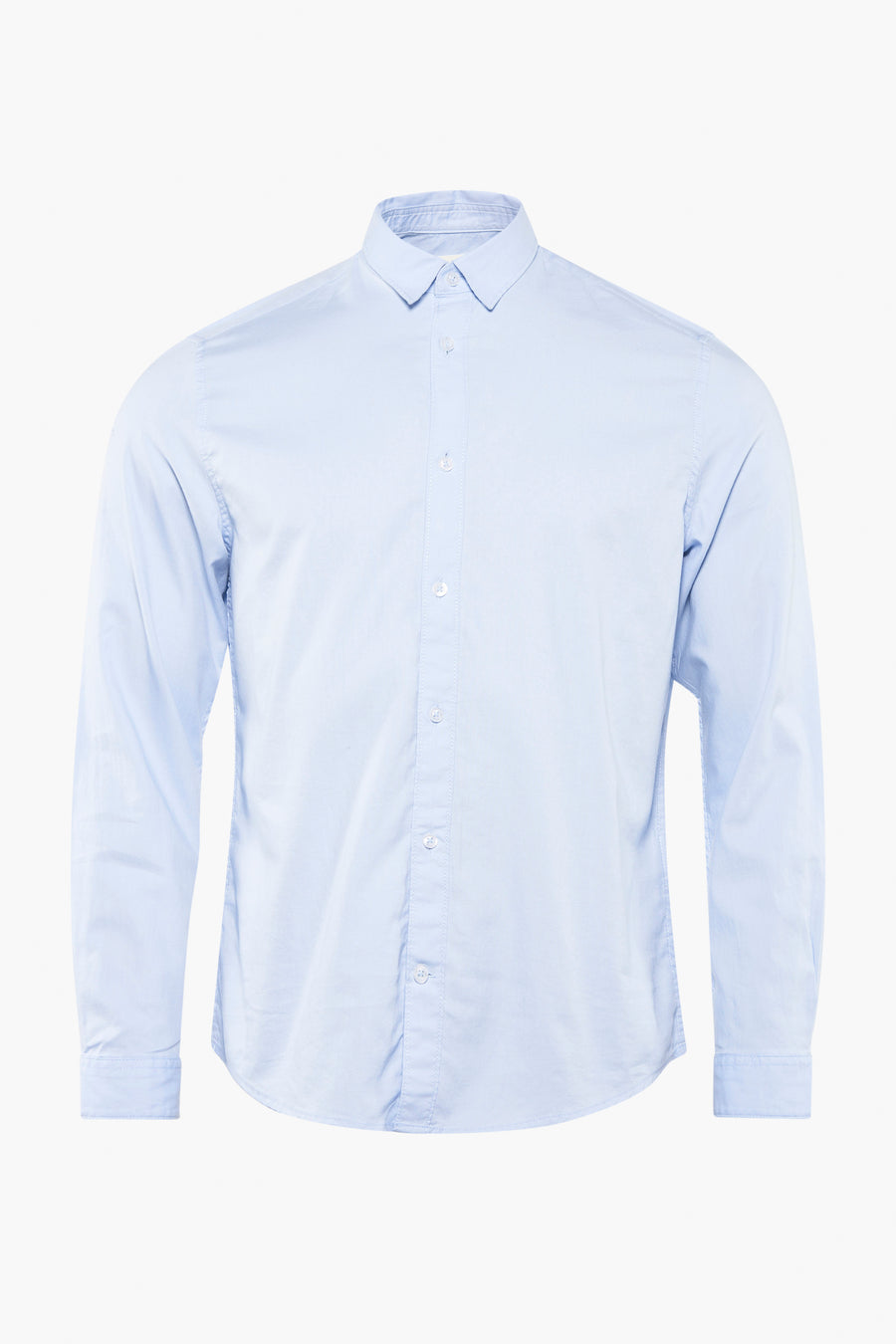 Chemise bleue à manches longues de TOM TAILOR, avec fermeture à boutons et un col classique.