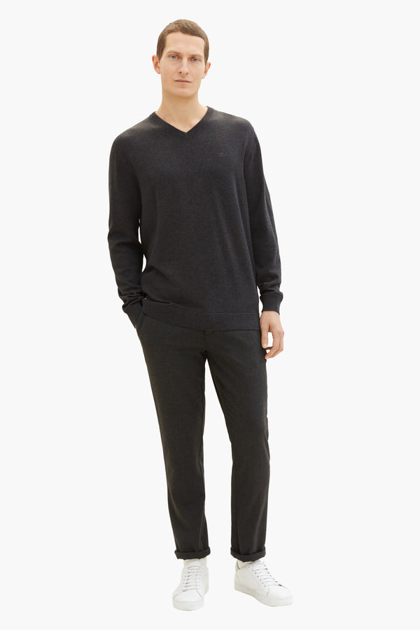 Pull col V Gris - TOM TAILOR