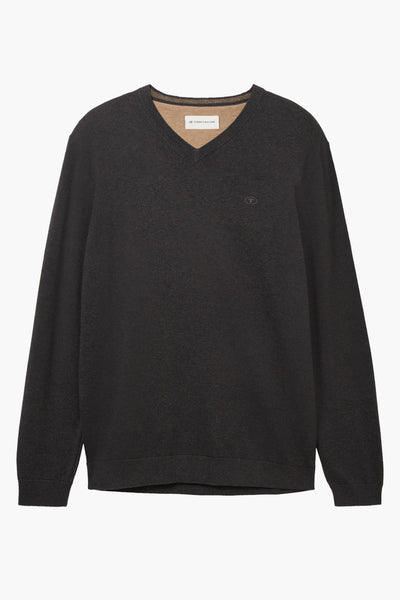Trui met V-hals Grijs - TOM TAILOR