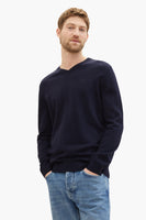 Trui met V-hals Blauw - TOM TAILOR