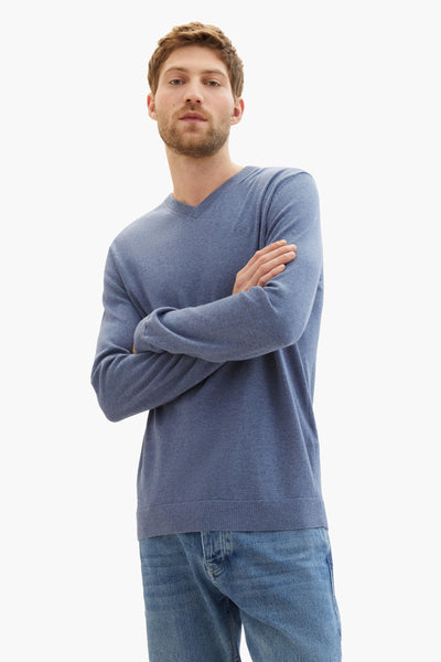 Trui met V-hals Blauw - TOM TAILOR