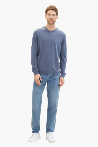 Trui met V-hals Blauw - TOM TAILOR