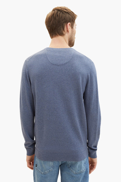 Trui met V-hals Blauw - TOM TAILOR