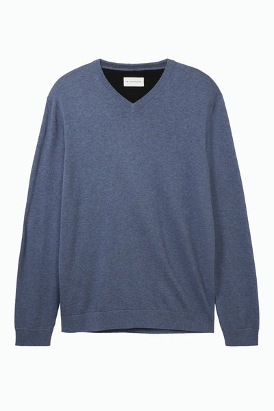 Trui met V-hals Blauw - TOM TAILOR
