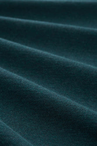 T-shirt vert de col rond TOM TAILOR, avec une texture subtile et des plis dans le tissu.