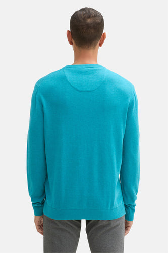 Pull à col rond - Turquoise - TOM TAILOR