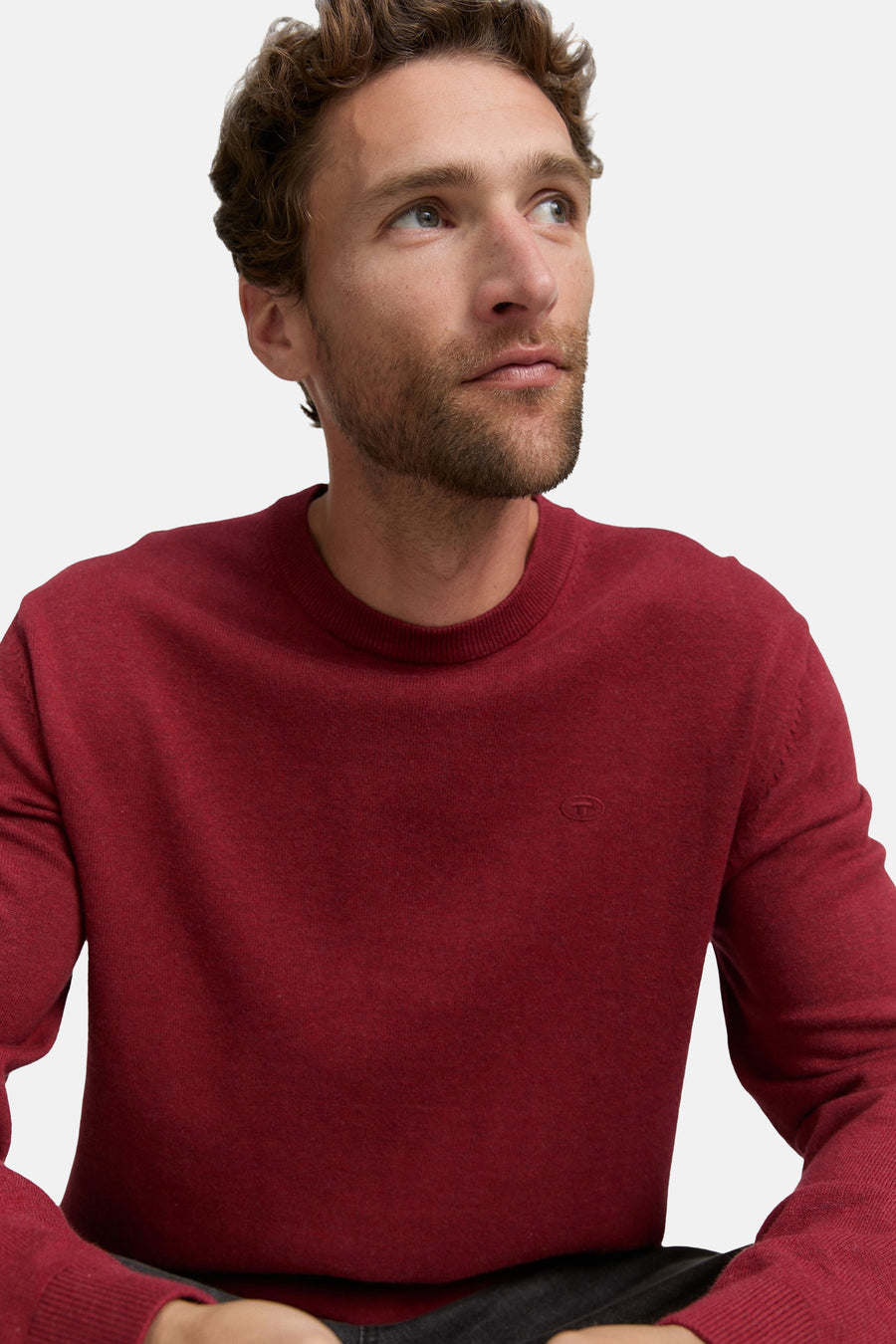 Pull à col rond - rouge - TOM TAILOR