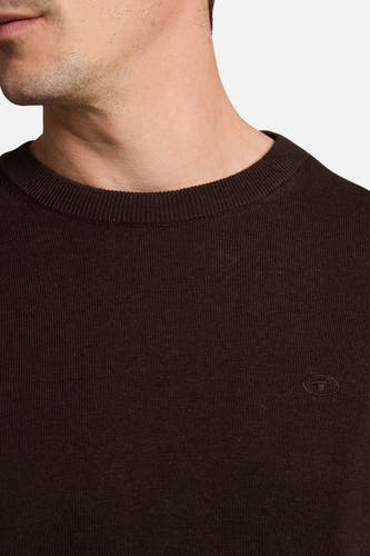 Trui met ronde hals bruin - TOM TAILOR