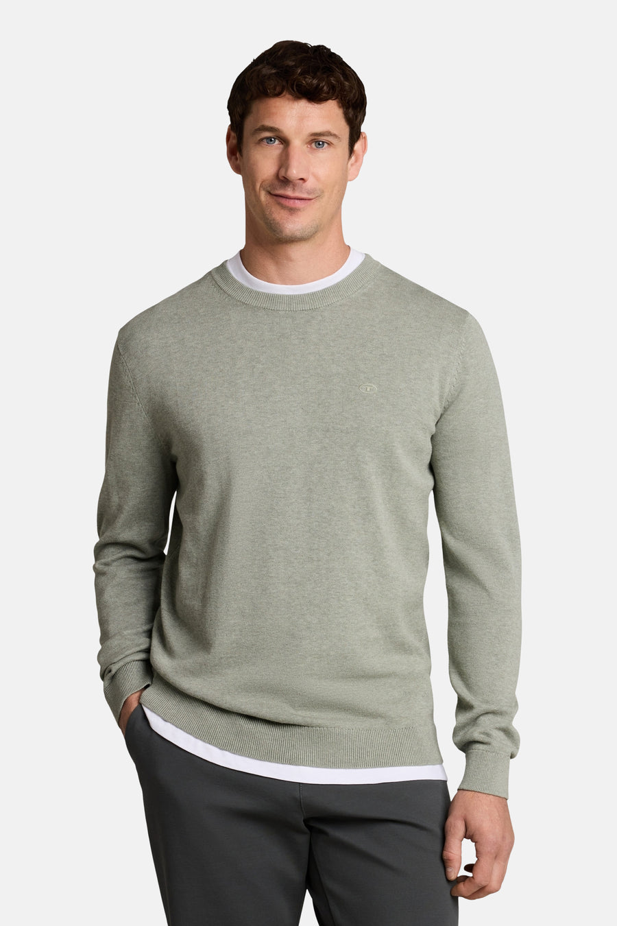 Trui met ronde hals groen - TOM TAILOR