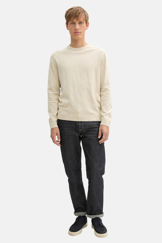 Pull à col rond - beige