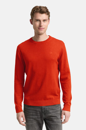 Pull met ronde hals - oranje