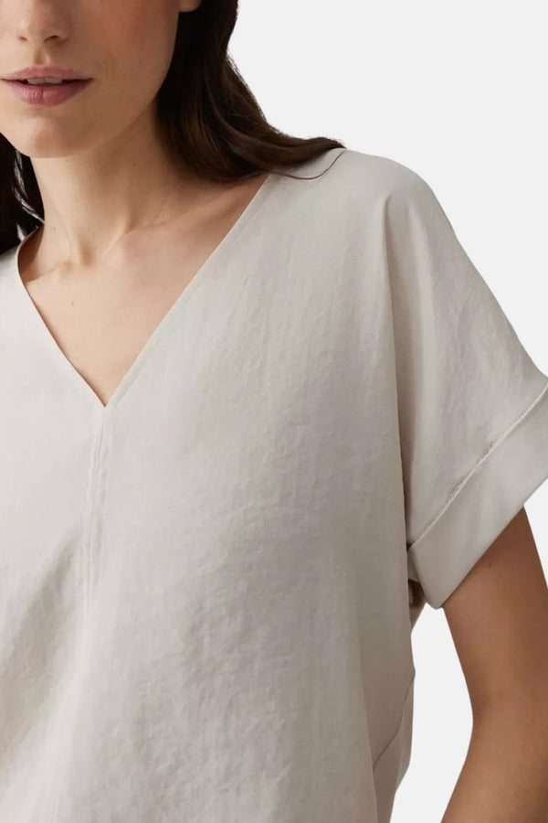 Blouse (korte mouwen) Ecru - OPUS