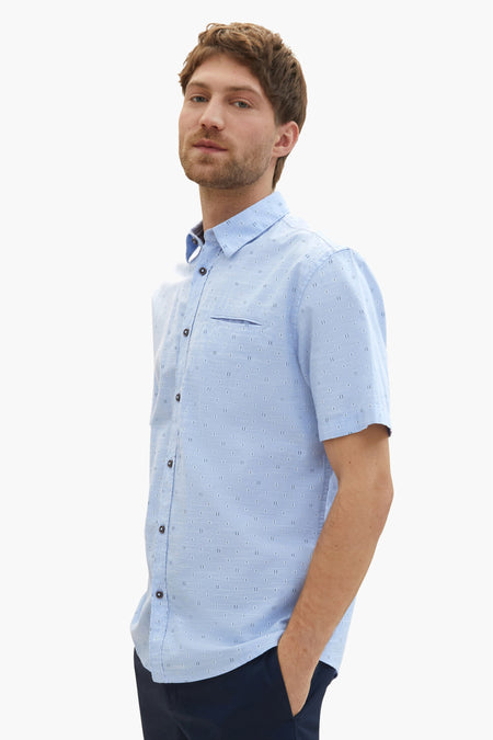 Chemise (manches courtes) Bleu - TOM TAILOR