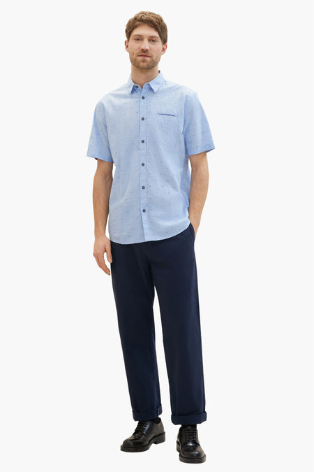 Chemise (manches courtes) Bleu - TOM TAILOR