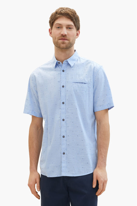 Chemise (manches courtes) Bleu - TOM TAILOR