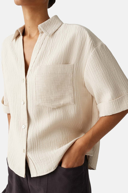 Chemise à manches courtes - beige