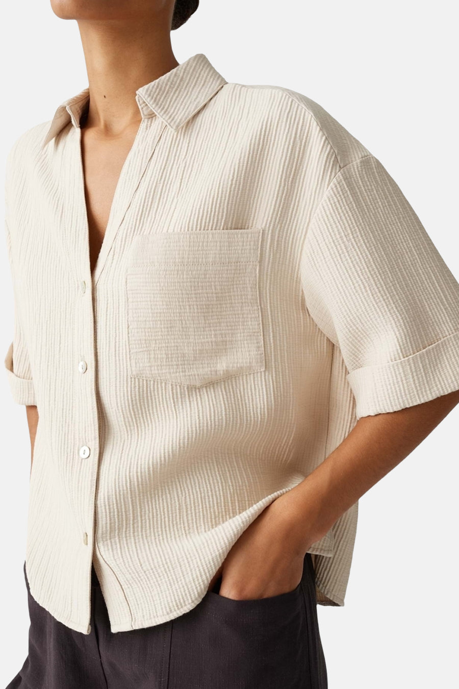 Hemd met korte mouwen - beige - OPUS