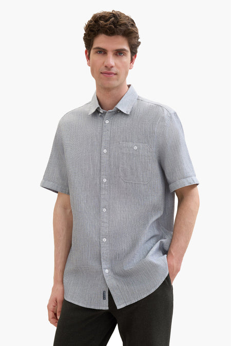 Chemise (manches courtes) Bleu - TOM TAILOR