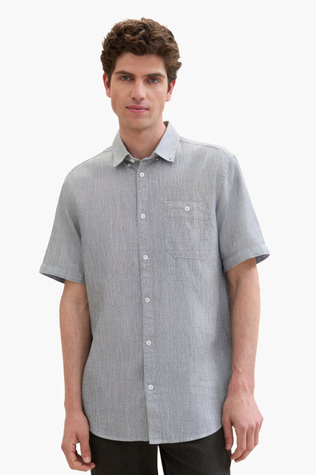 Chemise (manches courtes) Bleu - TOM TAILOR