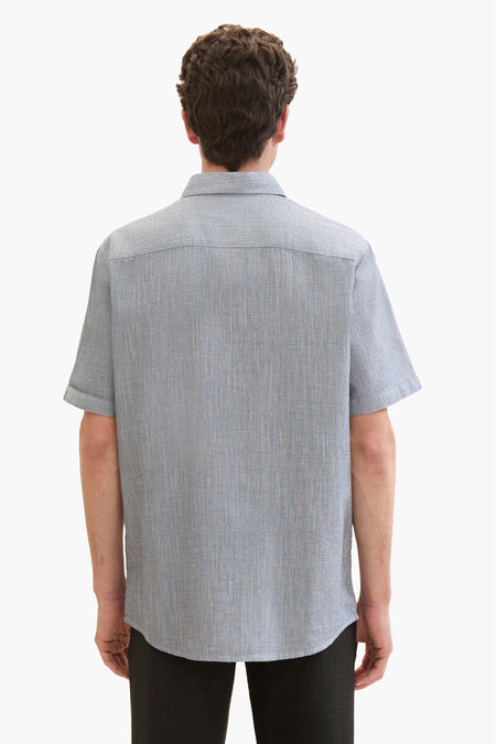 Chemise (manches courtes) Bleu - TOM TAILOR