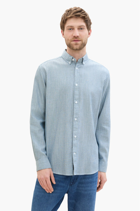 Chemise (manches longues) Bleu - TOM TAILOR