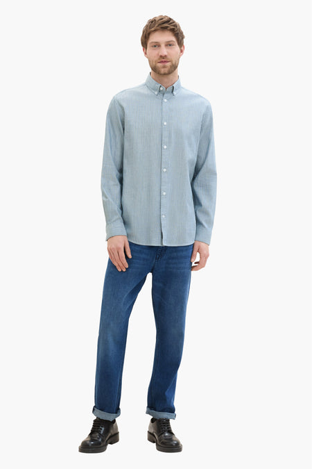 Chemise (manches longues) Bleu - TOM TAILOR