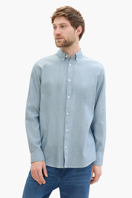 Chemise (manches longues) Bleu - TOM TAILOR