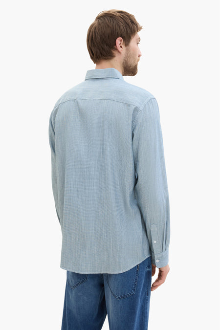 Chemise (manches longues) Bleu - TOM TAILOR