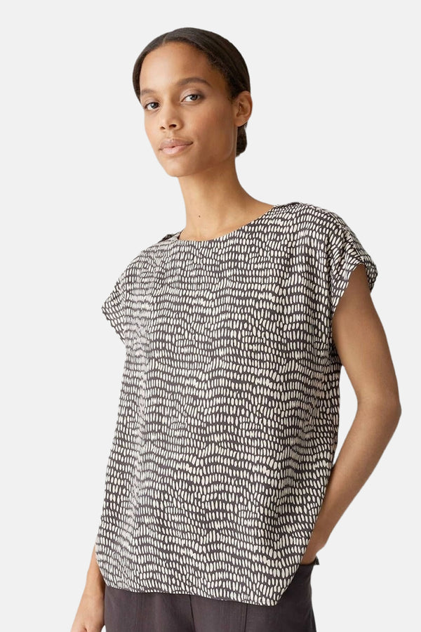 Blouse (korte mouwen) Bruin - OPUS