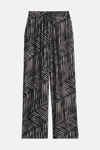 Pantalon noir OPUS avec un motif de rayures graphiques frappant.