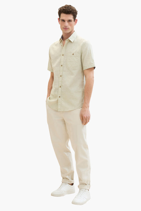 Chemise (manches courtes) Vert - TOM TAILOR