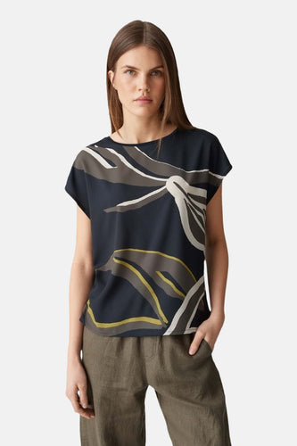 Blouse met korte mouwen - blauw - OPUS