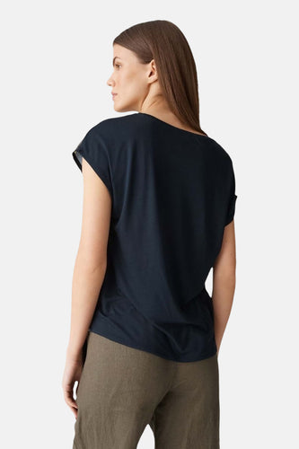 Blouse met korte mouwen - blauw - OPUS