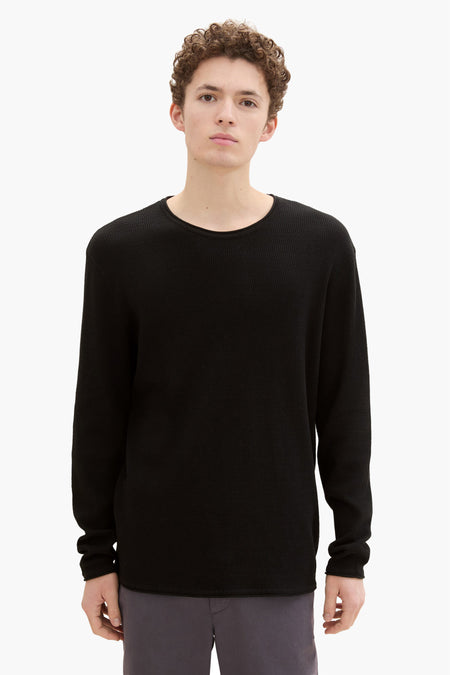 Pull à col rond - noir