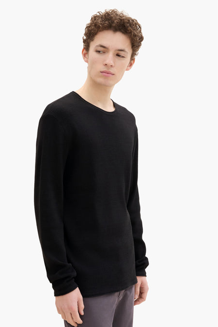 Pull à col rond - noir