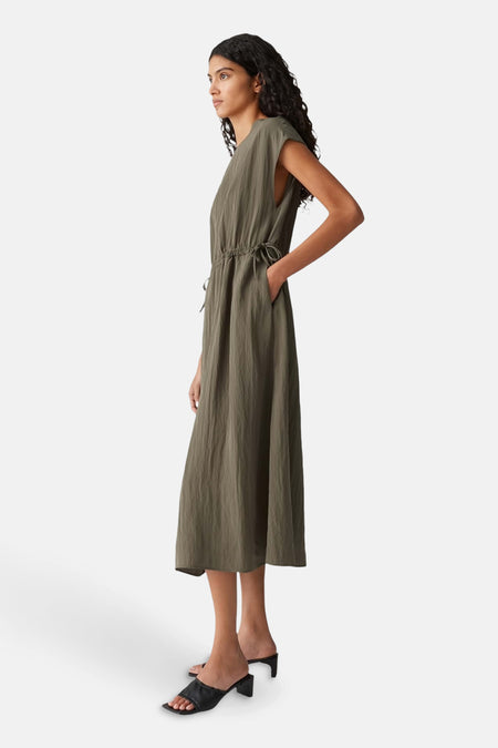 Kleedje met korte mouwen - Kaki