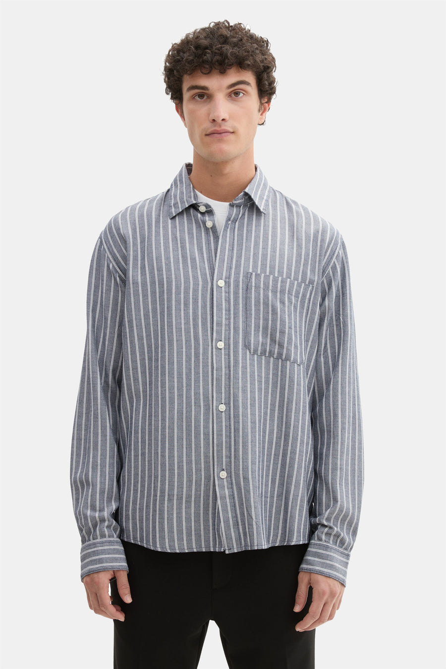 Chemise à manches longues - bleu - TOM TAILOR